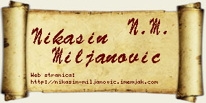 Nikašin Miljanović vizit kartica